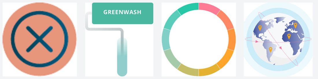 Components for the launch film · greenwash, the rating dial, the globe, the error state