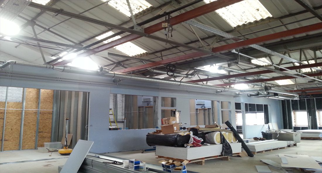 Inside building
