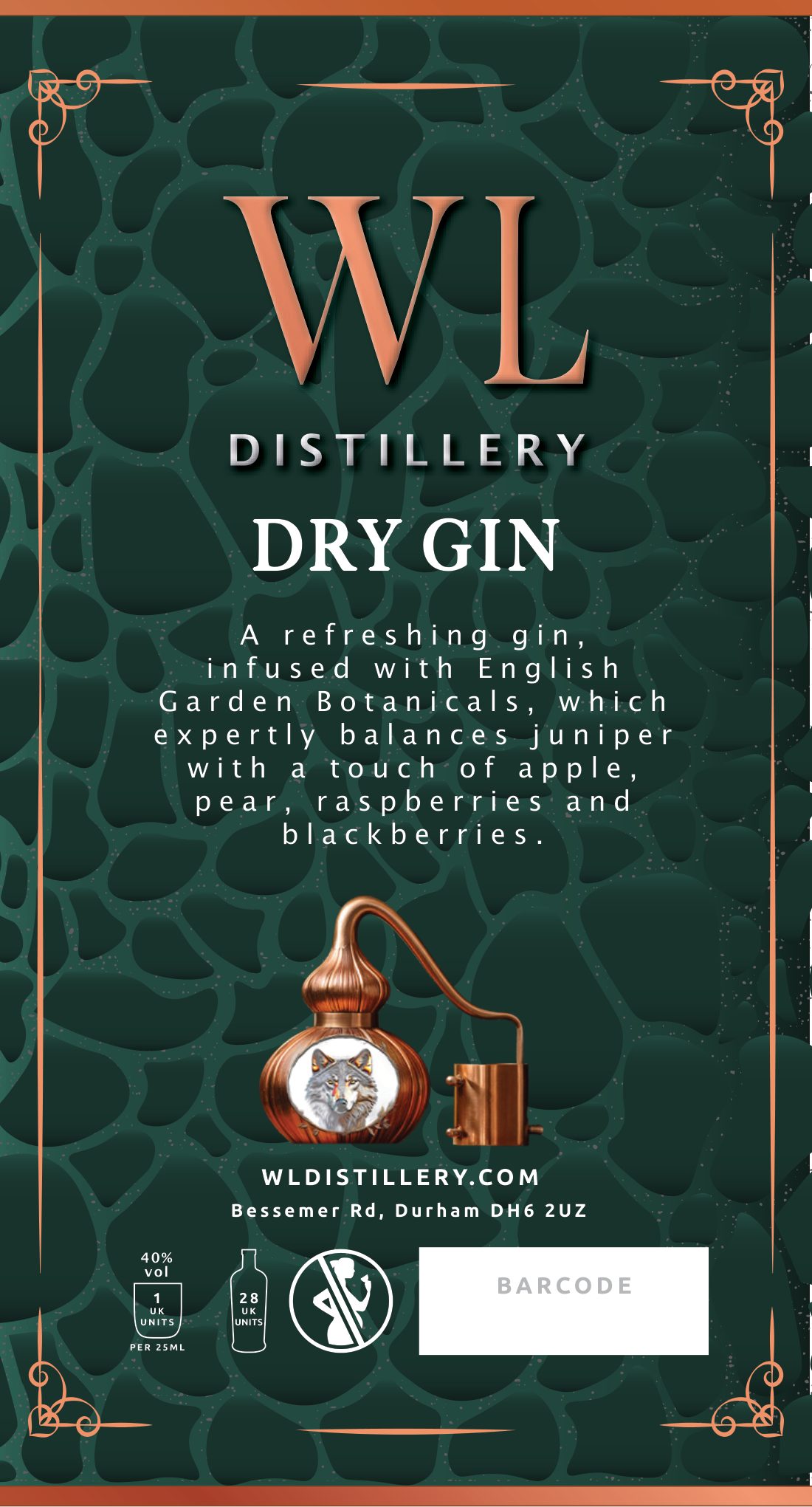 WL Distillery Gin label